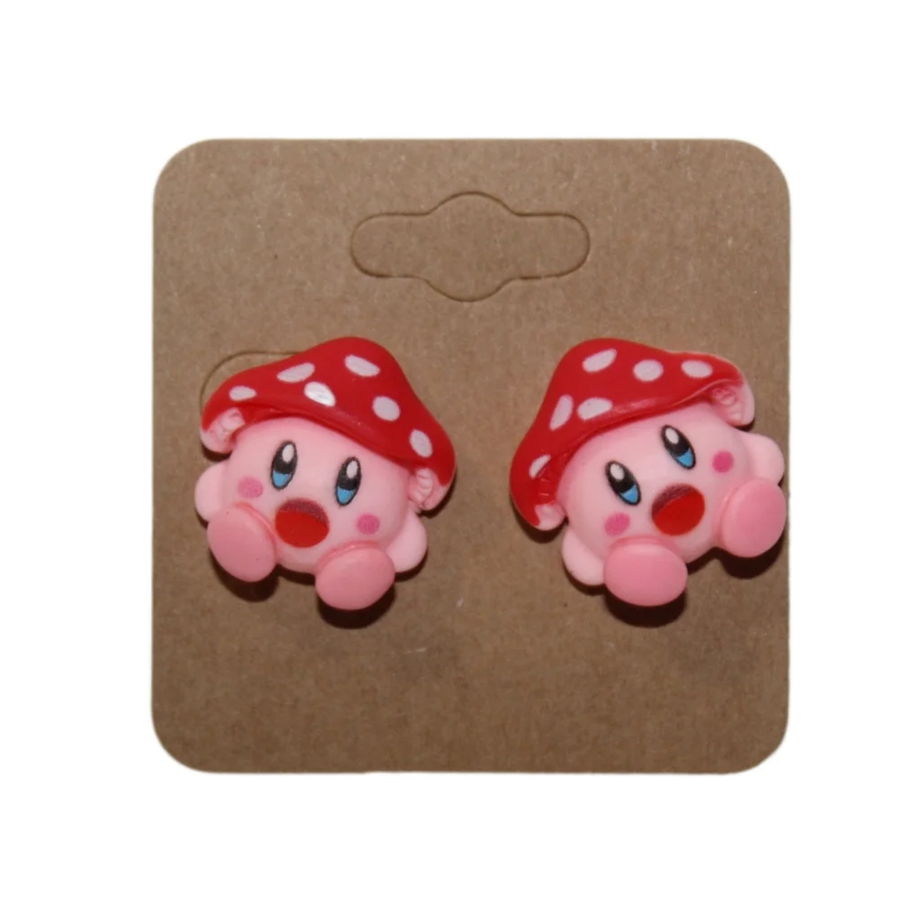 Video Game Kirby Mushroom Earrings - Picture 8 of 10